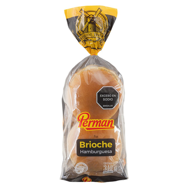 PAN HAMBURGUESA BRIOCHE PERMAN  4U X 340G